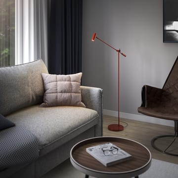 Cato vloerlamp 134 cm - Glanzend robijnrood-matzwart - Belid