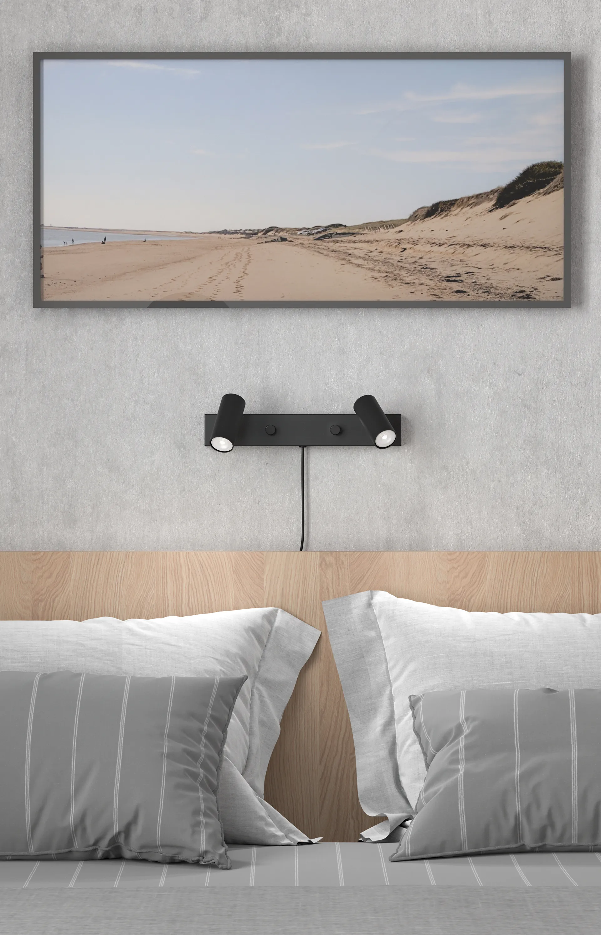 Cato wandlamp dubbel, Matzwart Belid