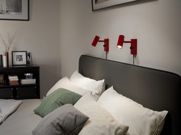 Cato wandlamp - Glanzend robijnrood-matzwart - Belid