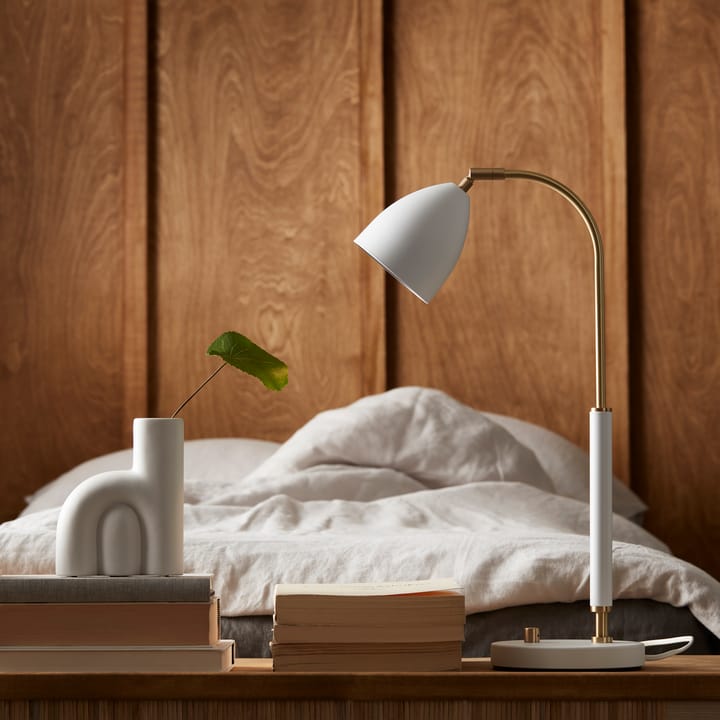 Deluxe tafellamp, wit - messing Belid