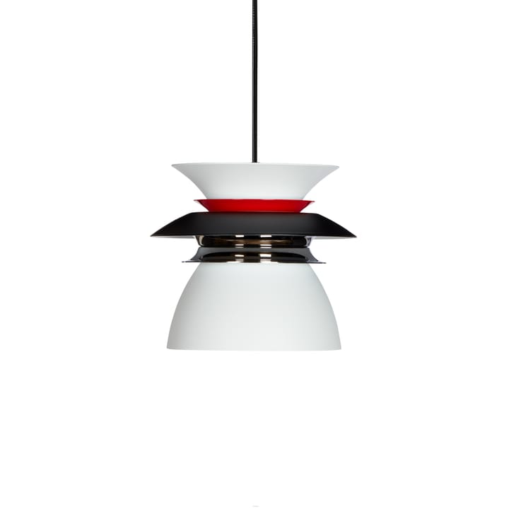 Diablo plafondlamp Ø16,5 cm, Matzwart-glanzend rood Belid