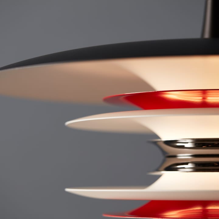 Diablo plafondlamp Ø40 cm, Matzwart-glanzend rood Belid