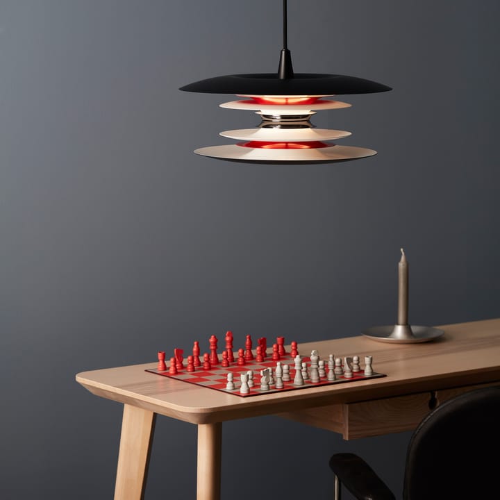 Diablo plafondlamp Ø40 cm, Matzwart-glanzend rood Belid