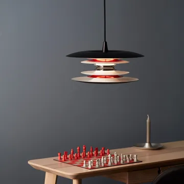 Diablo plafondlamp Ø50 cm. - Matzwart-glanzend rood - Belid