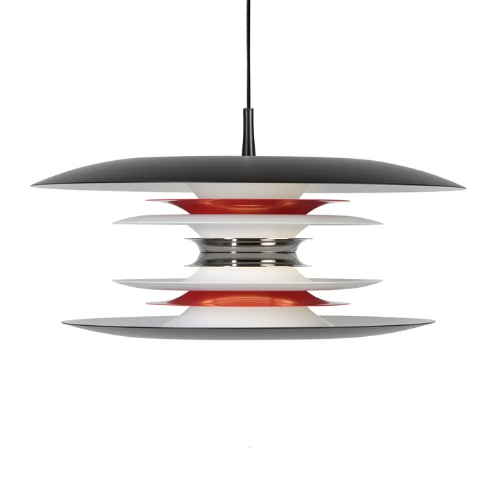 Diablo plafondlamp Ø50 cm. - Matzwart-glanzend rood - Belid