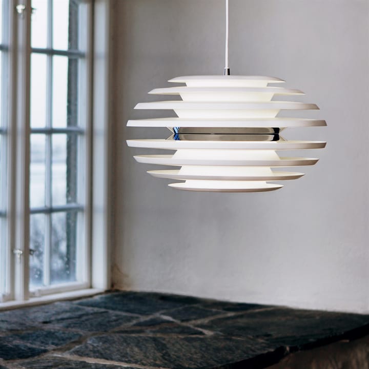 Ellipse hanglamp, mat wit - chroom Belid