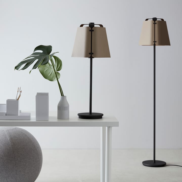 Fold vloerlamp Ø34 cm, Antraciet-Zand structuur Belid