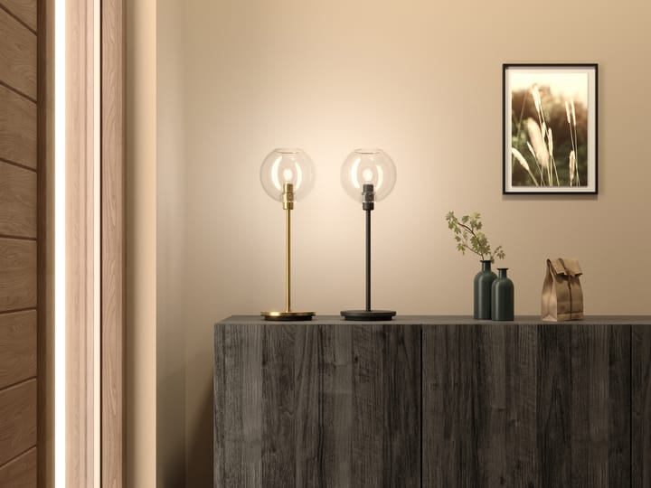 Gloria tafellamp 46 cm, Zwart-transparant Belid