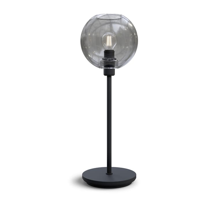 Gloria tafellamp 46 cm - Zwarte structuur-rookkleurig glas - Belid