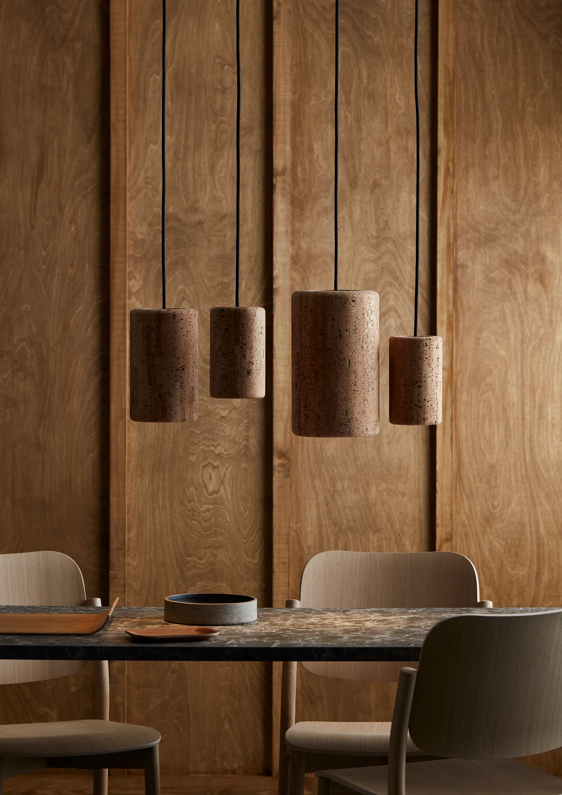 Porto hanglamp S, Zwart-kurk Belid