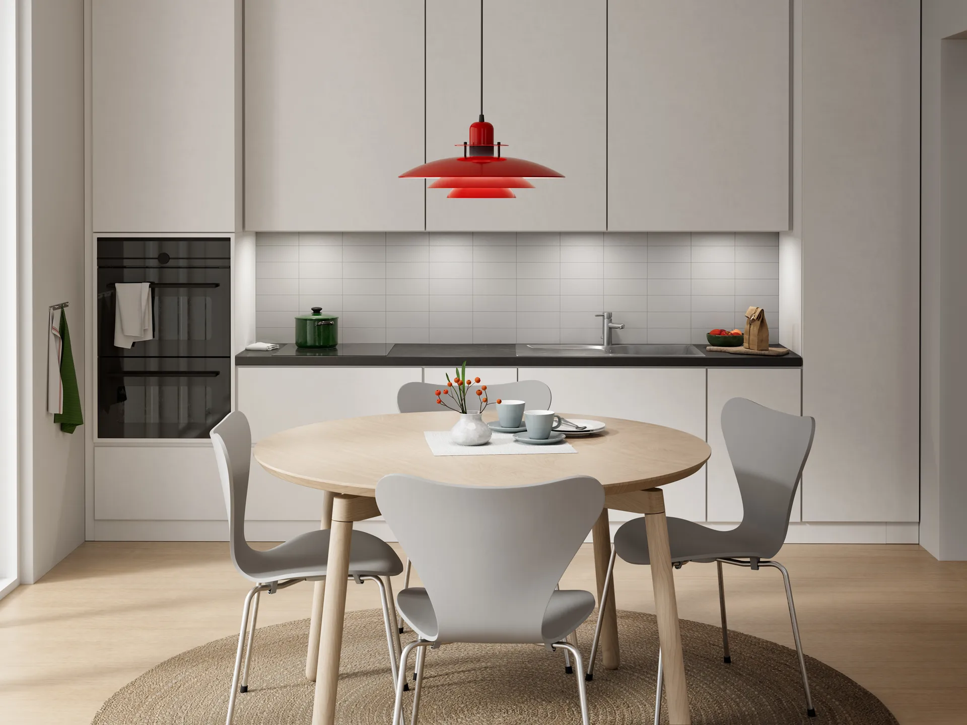 Primus hanglamp Ø43 cm, Blanco rood-mat zwart Belid