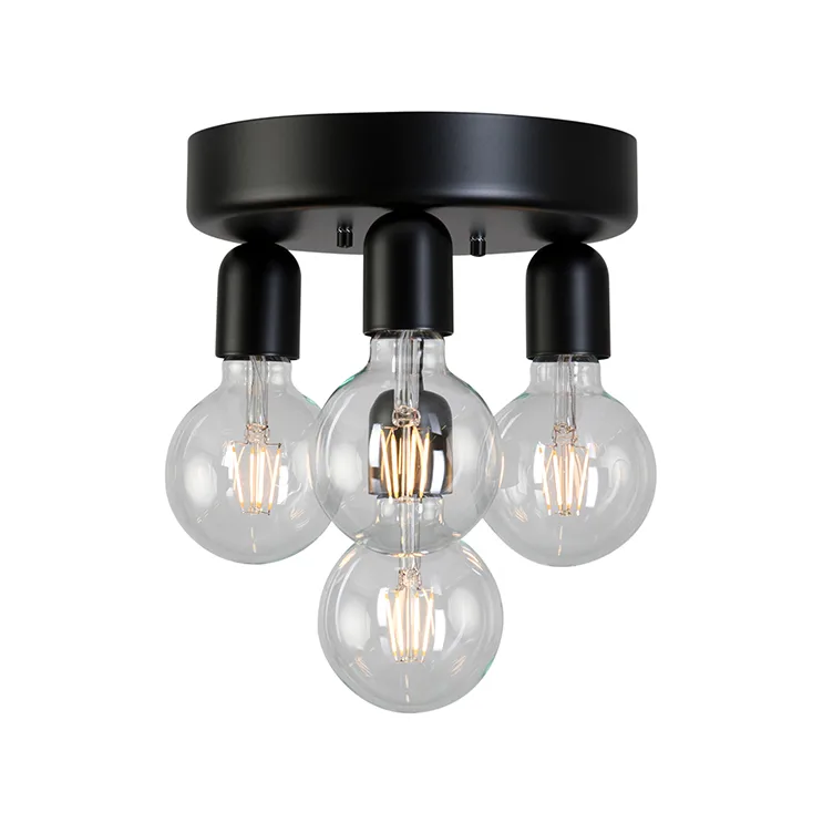 Regal 4 plafondlamp, Matzwart Belid