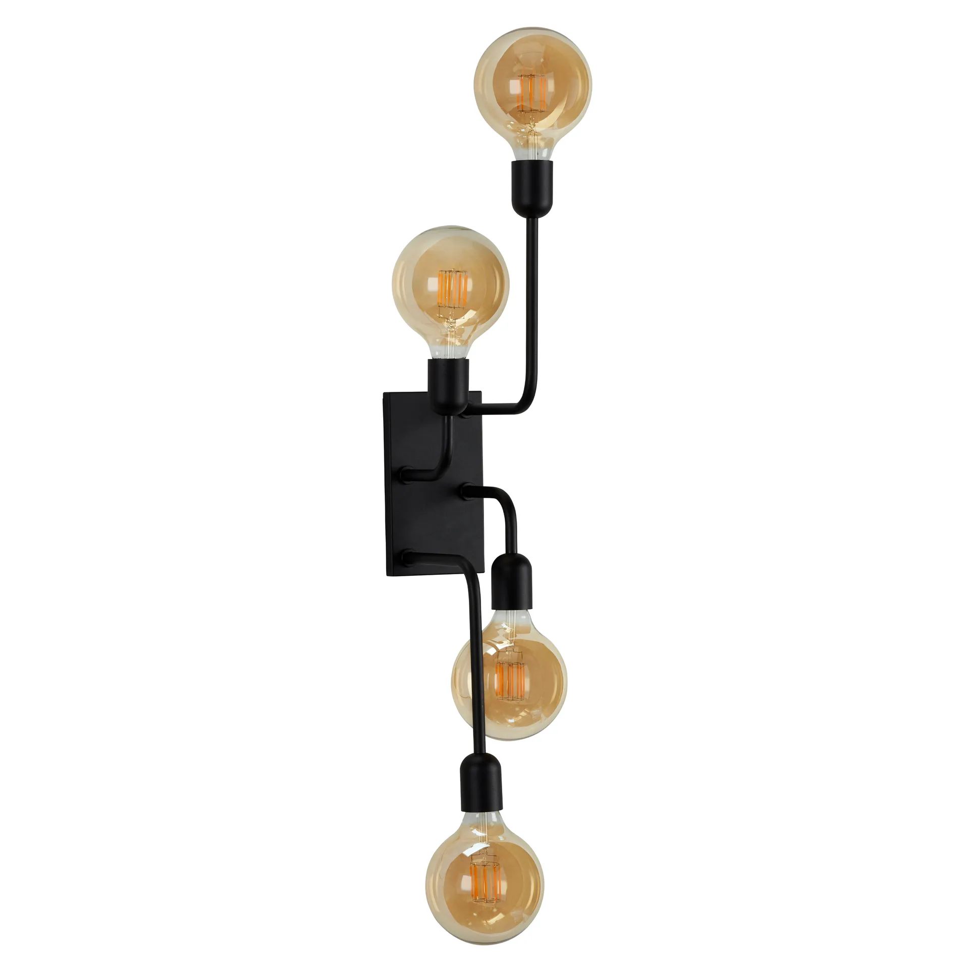 Regal XL wandlamp stekker, Zwart Belid
