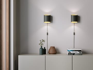 Sinne wandlamp - Zwarte structuur-messing - Belid