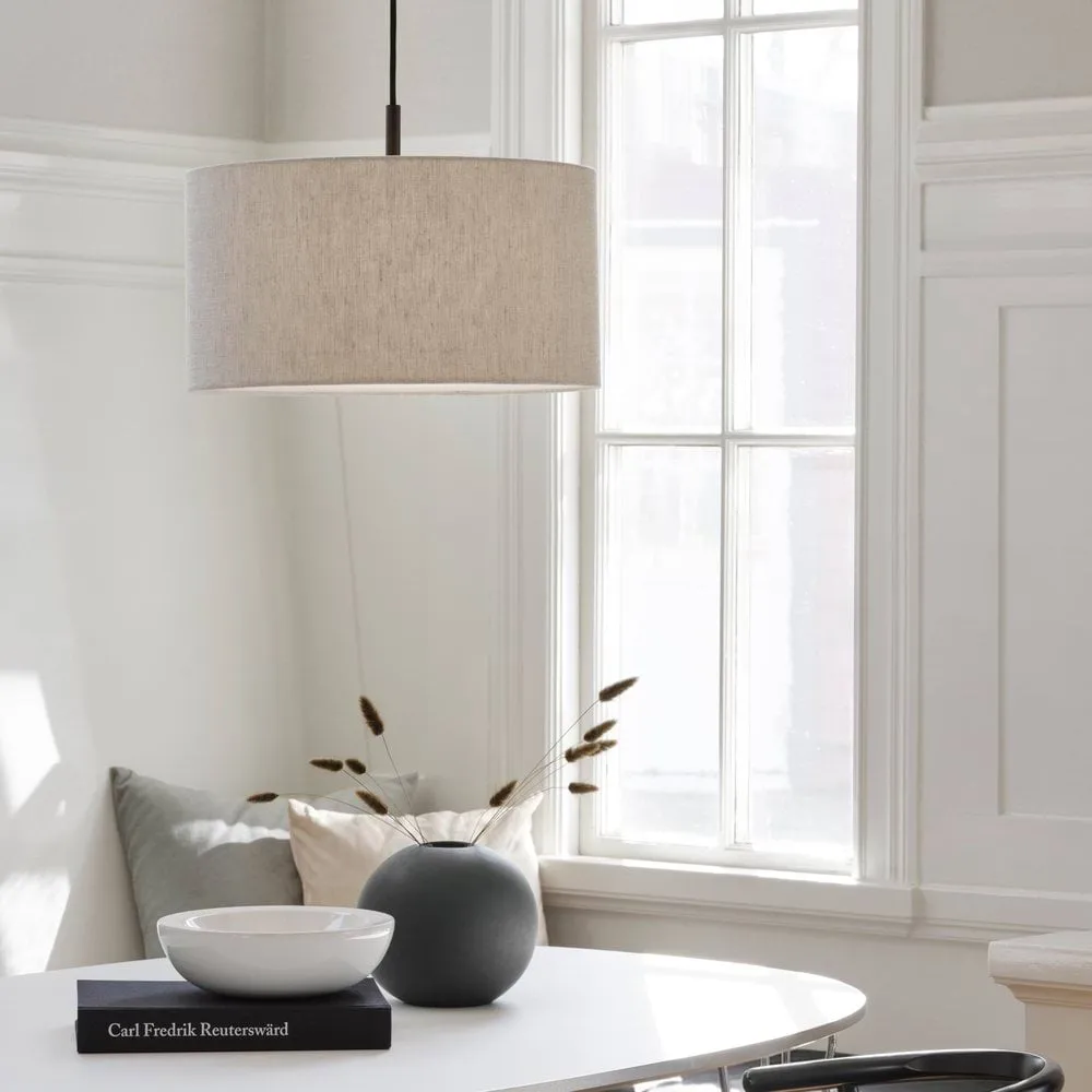 Soft hanglamp Ø40 cm, Linnen naturel-metallic brons, Ø44 cm Belid