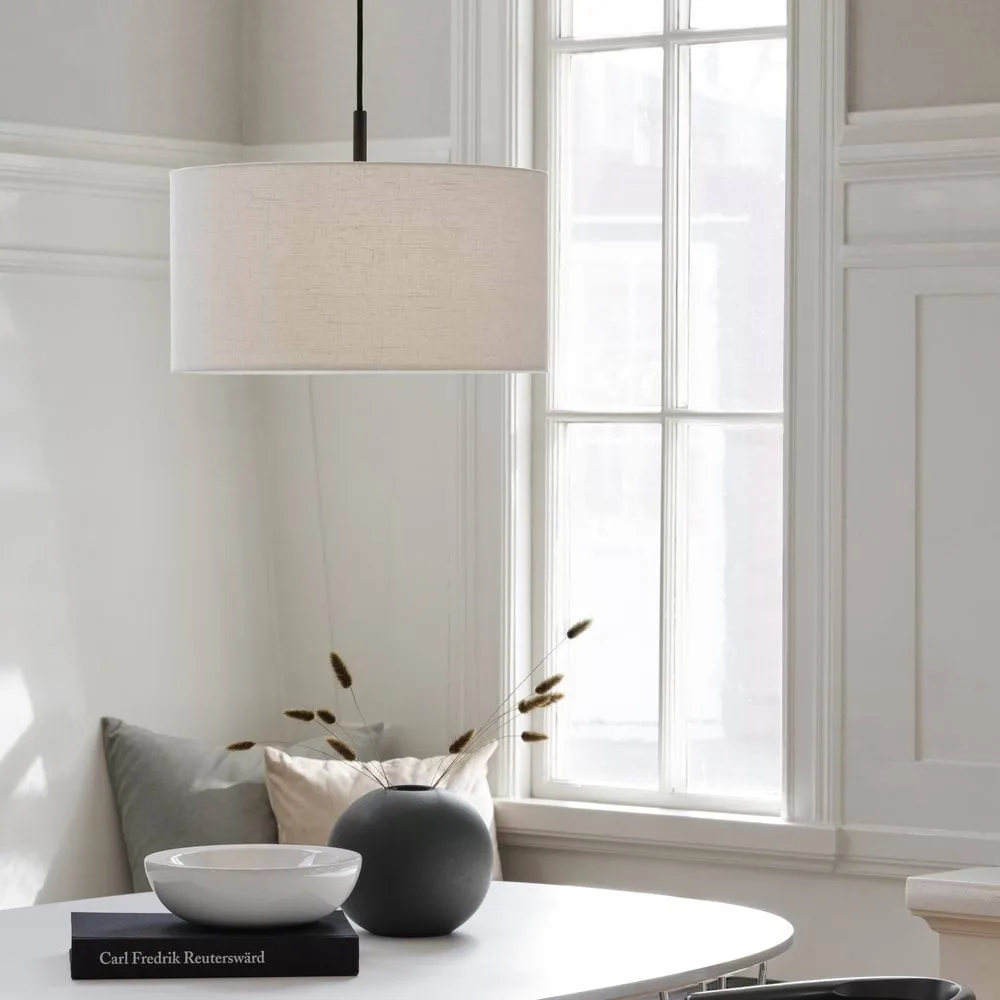 Soft hanglamp Ø40 cm, Linnen wit-metallic brons, Ø44 cm Belid