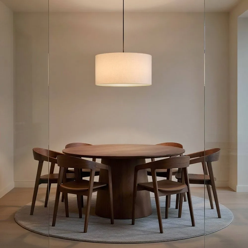 Soft hanglamp Ø40 cm, Linnen wit-metallic brons, Ø60 cm Belid