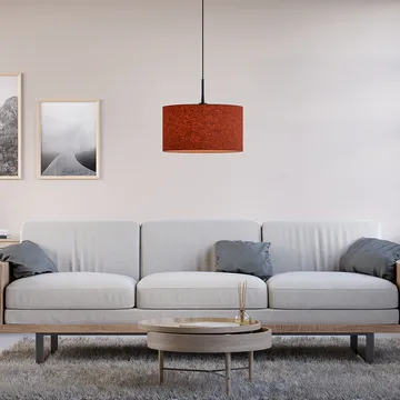 Soft hanglamp Ø40 cm - Roestbruine wol - Belid