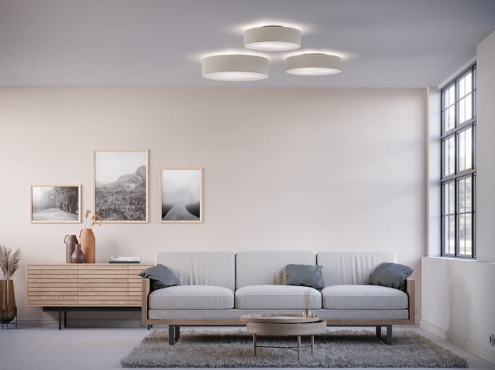 Soft plafonnière Ø60 cm, Witte wol Belid