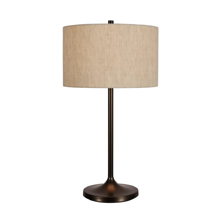 Soft tafellamp, Linnen naturel-metallisch brons, Ø34x64 cm Belid