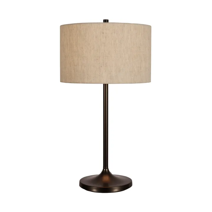 Soft tafellamp - Linnen naturel-metallisch brons, Ø34x64 cm - Belid