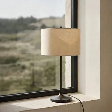 Soft tafellamp - Linnen naturel-metallisch brons, Ø34x64 cm - Belid