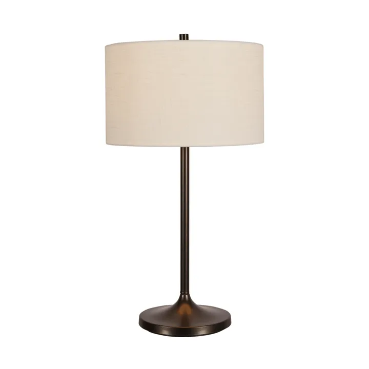 Soft tafellamp - Linnen wit-metallic brons, Ø34x64 cm - Belid