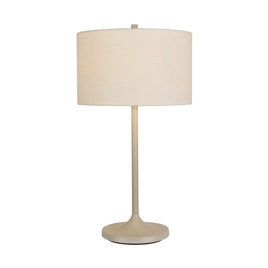 Soft tafellamp, Linnen wit-zand, Ø34x64 cm Belid