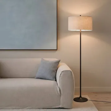 Soft vloerlamp - Linnen naturel-metallic bronze, Ø44x149,5 cm - Belid