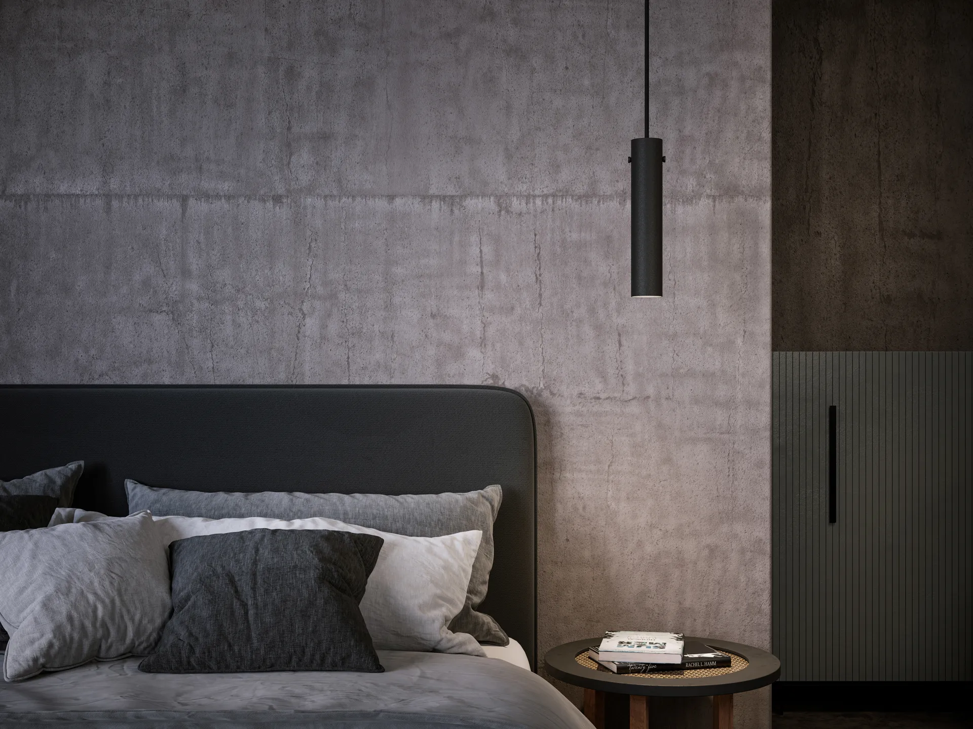 Tyson hanglamp Ø6 cm, Zwarte structuur Belid