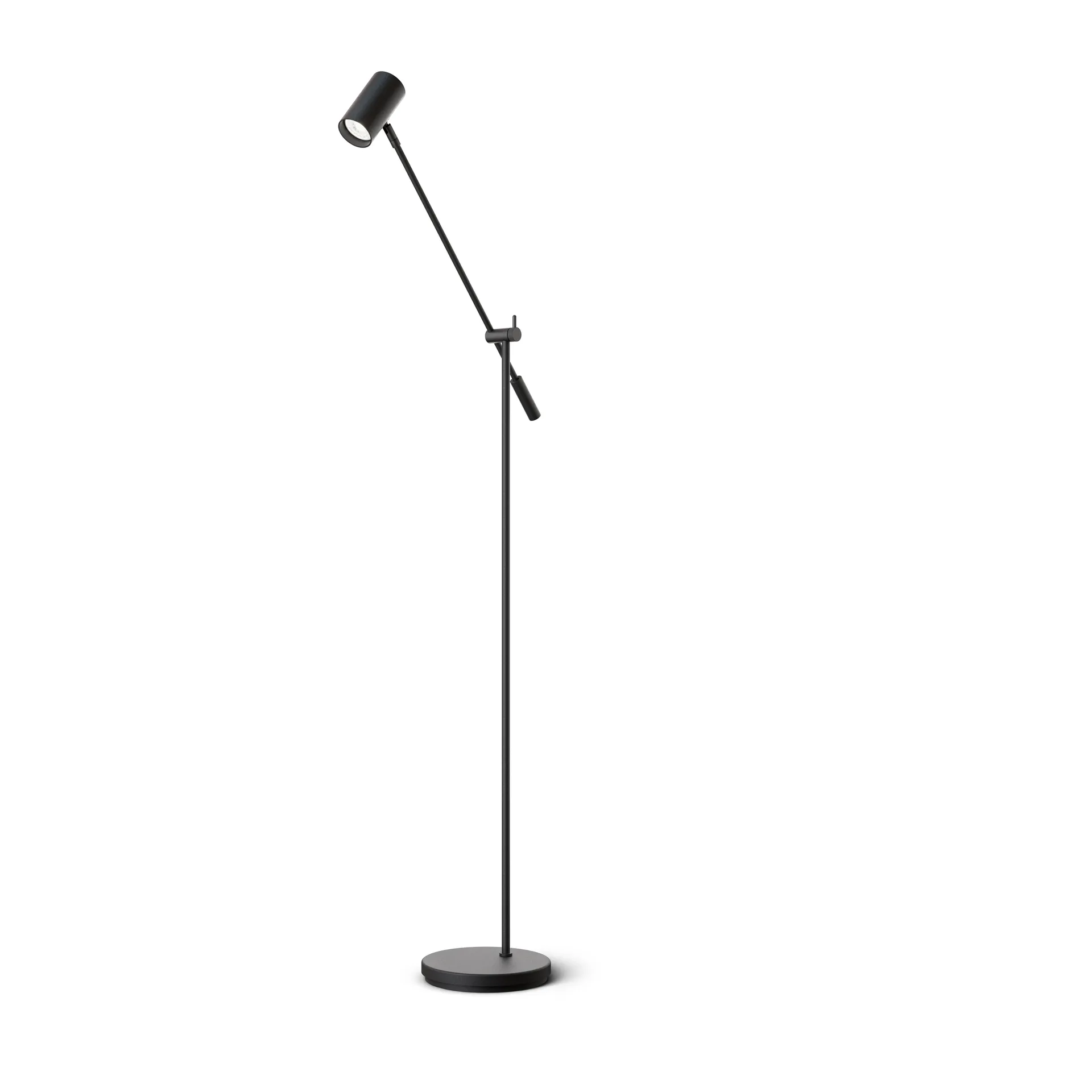 Tyson vloerlamp tuimelarm Ø19,8 cm, Zwarte structuur Belid