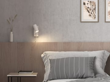 Tyson wandlamp Ø5,5 cm - Witte structuur - Belid