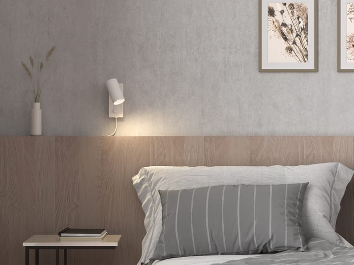 Tyson wandlamp Ø5,5 cm, Witte structuur Belid