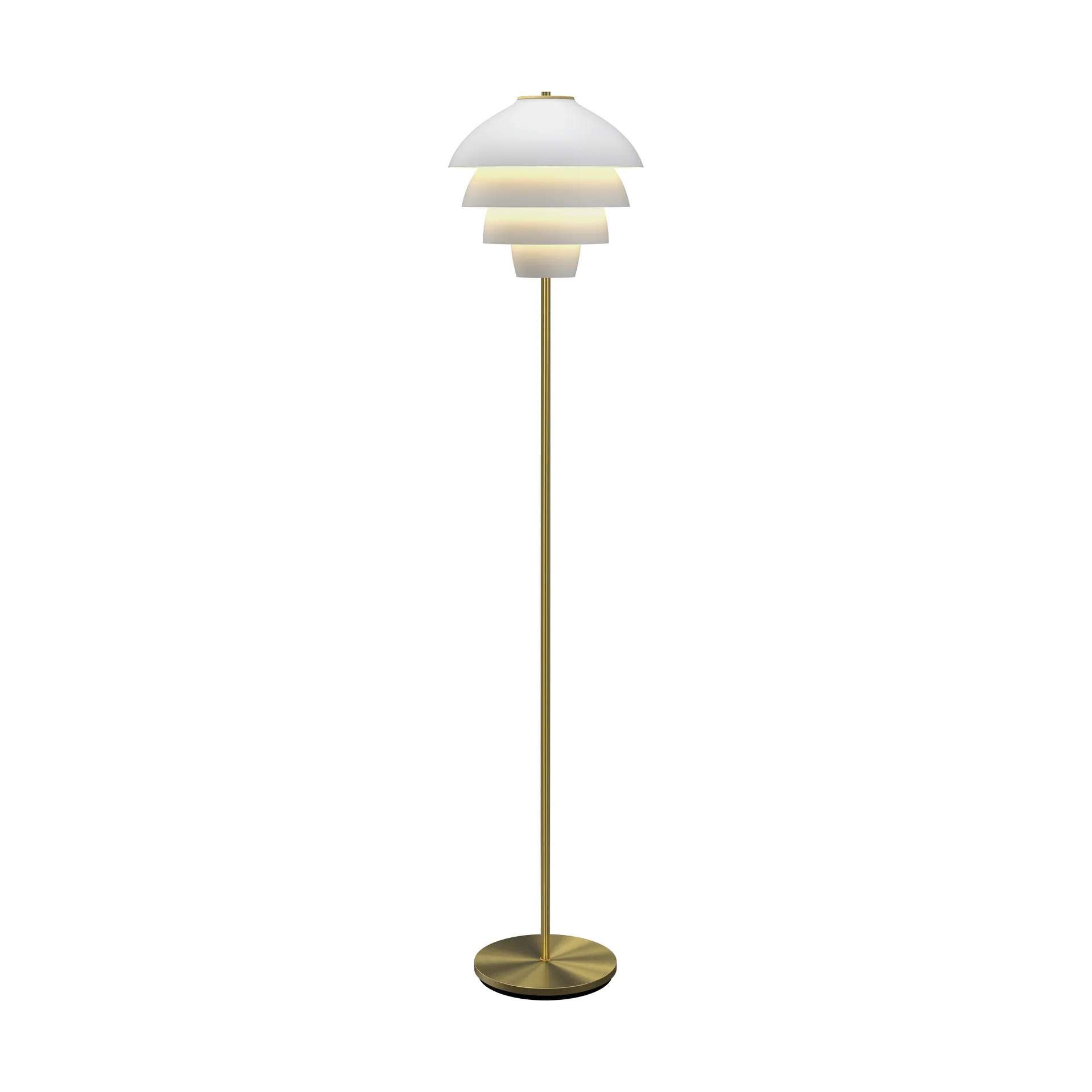 Valencia vloerlamp 150 cm, Mattwit-messing Belid