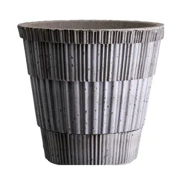 Atlas raw bloempot met schotel - Grey, Ø14 cm - Bergs Potter