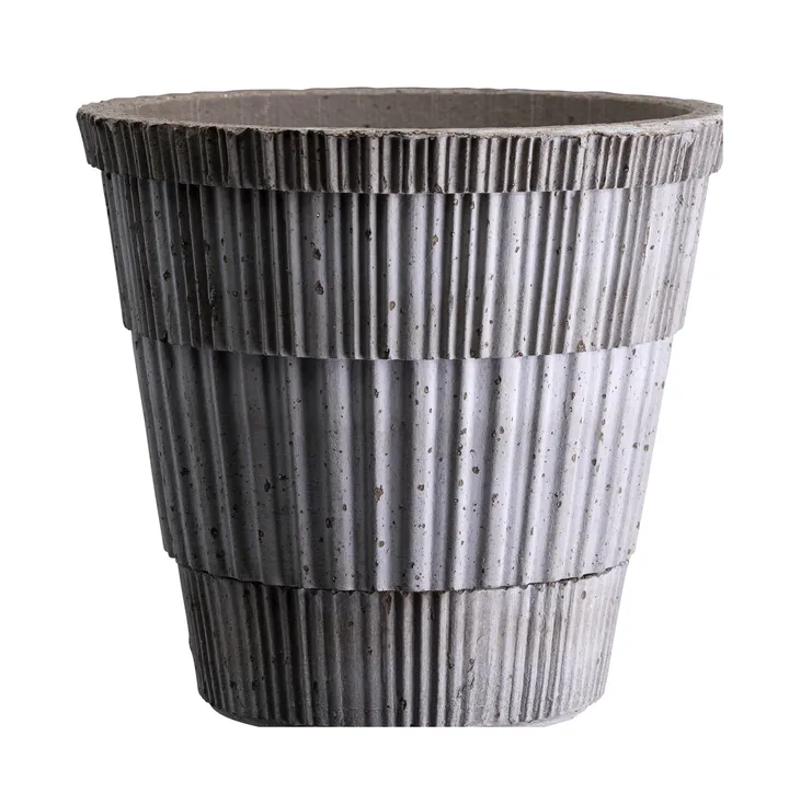 Atlas raw bloempot met schotel - Grey, Ø14 cm - Bergs Potter
