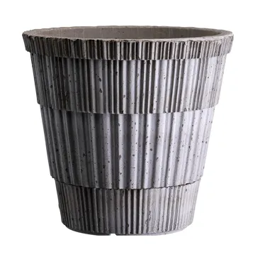 Atlas raw bloempot met schotel - Grey, Ø16 cm - Bergs Potter