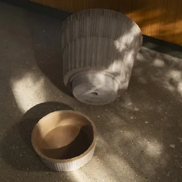 Atlas raw bloempot met schotel - Grey, Ø18 cm - Bergs Potter