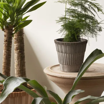 Atlas raw bloempot met schotel - Grey, Ø18 cm - Bergs Potter