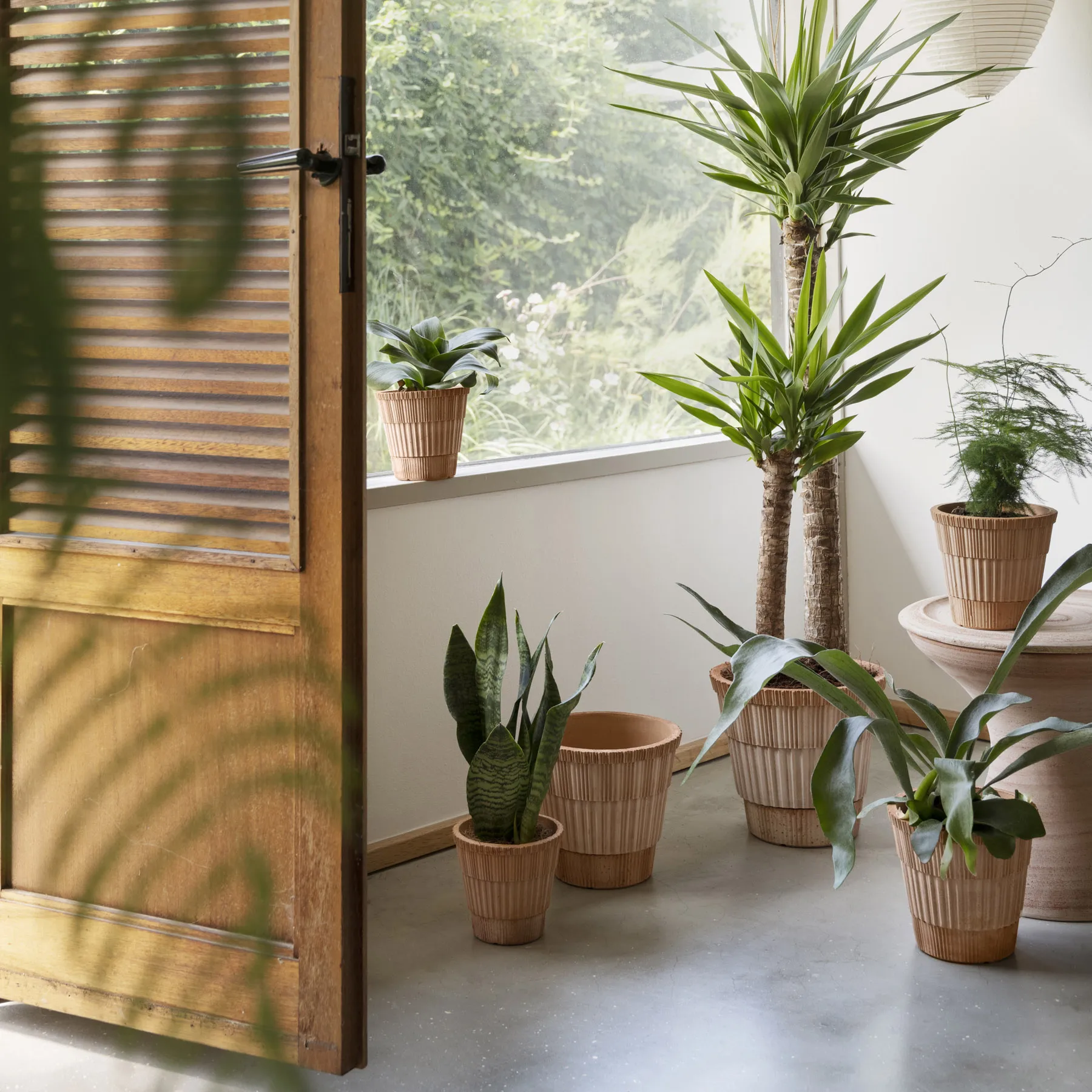 Atlas raw bloempot met schotel, Rosa, Ø18 cm Bergs Potter