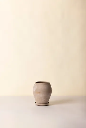 Delphi pot met schotel 2-delig - Grijs, Ø22 cm, hoog - Bergs Potter