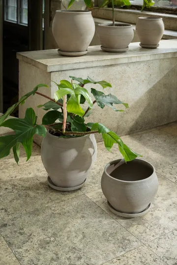 Delphi pot met schotel 2-delig - Grijs, Ø22 cm, hoog - Bergs Potter