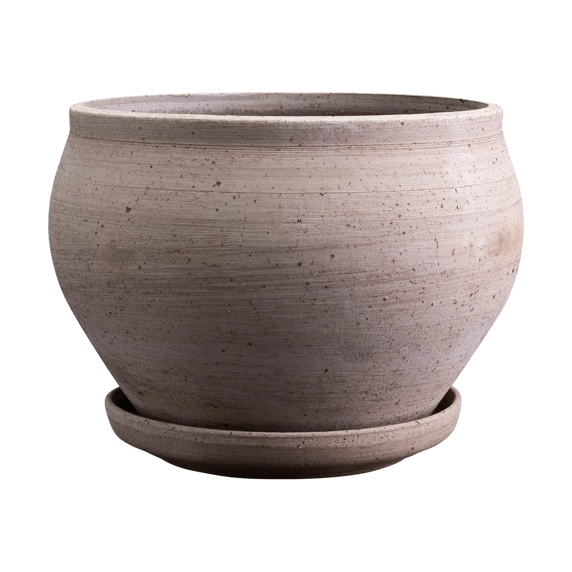 Delphi pot met schotel 2-delig, Grijs, Ø24 cm, laag Bergs Potter