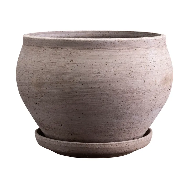 Delphi pot met schotel 2-delig - Grijs, Ø24 cm, laag - Bergs Potter