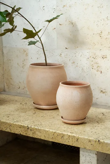 Delphi pot met schotel 2-delig - Roze, Ø20 cm - Bergs Potter