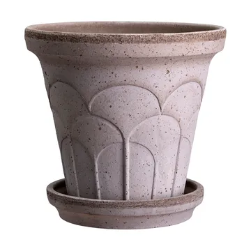 Fleur pot met schotel 2-delig - Grijs, Ø12 cm - Bergs Potter