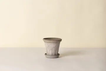 Fleur pot met schotel 2-delig - Grijs, Ø16 cm - Bergs Potter
