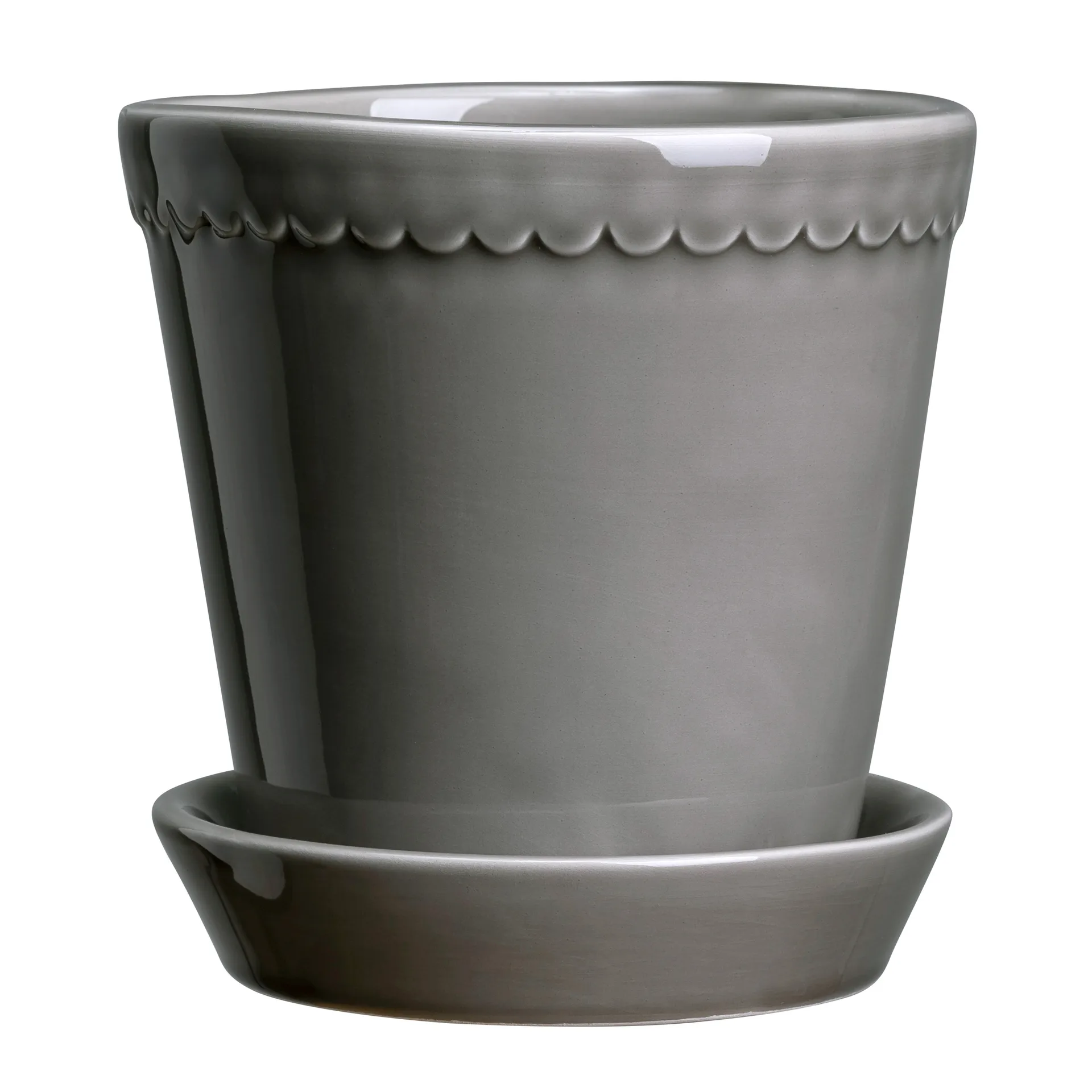 Helena pot geglazuurd Ø14 cm, Pearl grey Bergs Potter