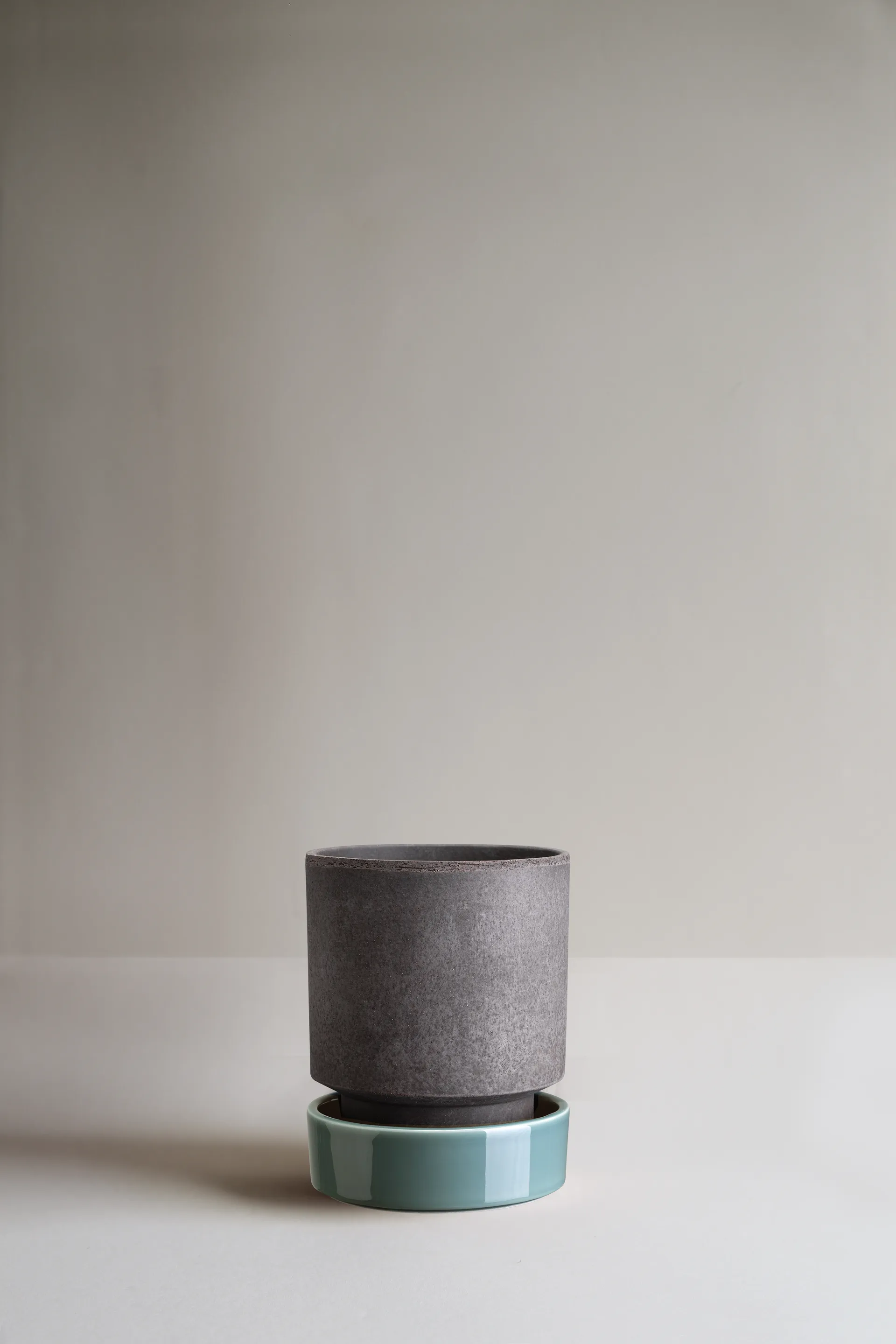 Hoff pot, Ø14 cm, Raw Grey-Misty Blue Bergs Potter