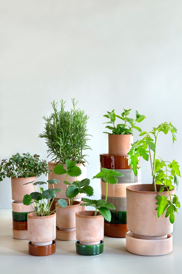 Hoff pot, Ø14 cm, Raw Rosa-Emerald Green Bergs Potter